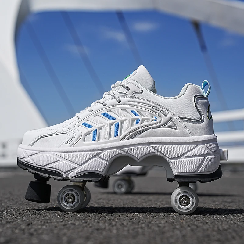 Running Shoes - أحذية تزلج للأطفال بأربع عجلات، مزودة