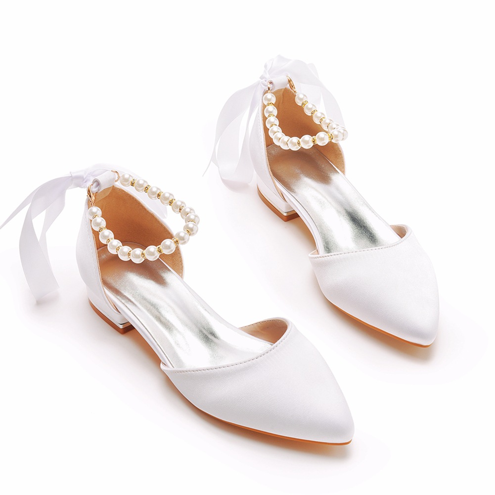 أحذية زفاف العروس كعب مسطح صنا - مراجعة Sandals وسعره