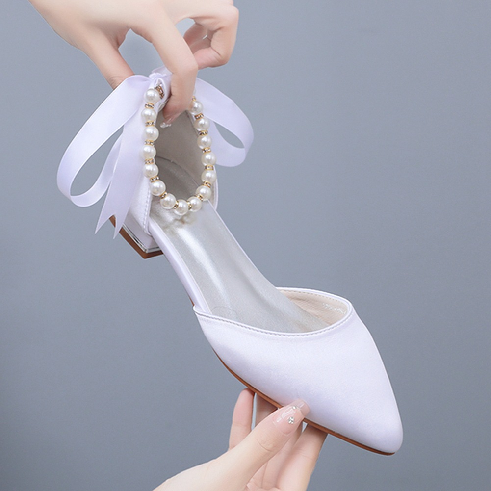 أحذية زفاف العروس كعب مسطح صنا - مراجعة Sandals وسعره